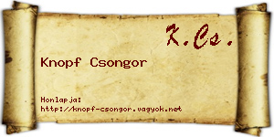 Knopf Csongor névjegykártya